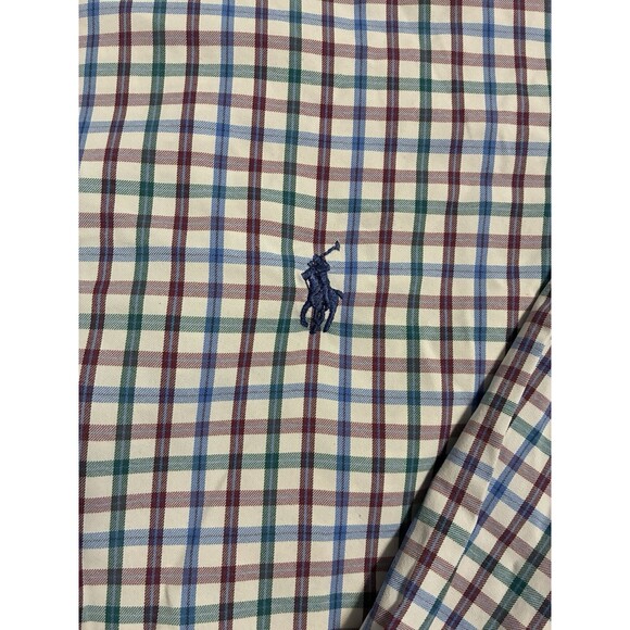 Ralph Lauren Performance Button Down Shirt 2XLT Blue Green Purple Plaid - Picture 2 of 8
